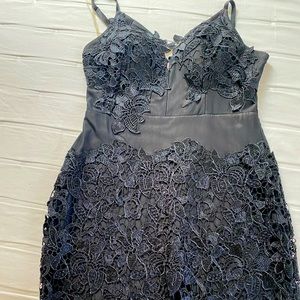 Black party dress with nude underneath